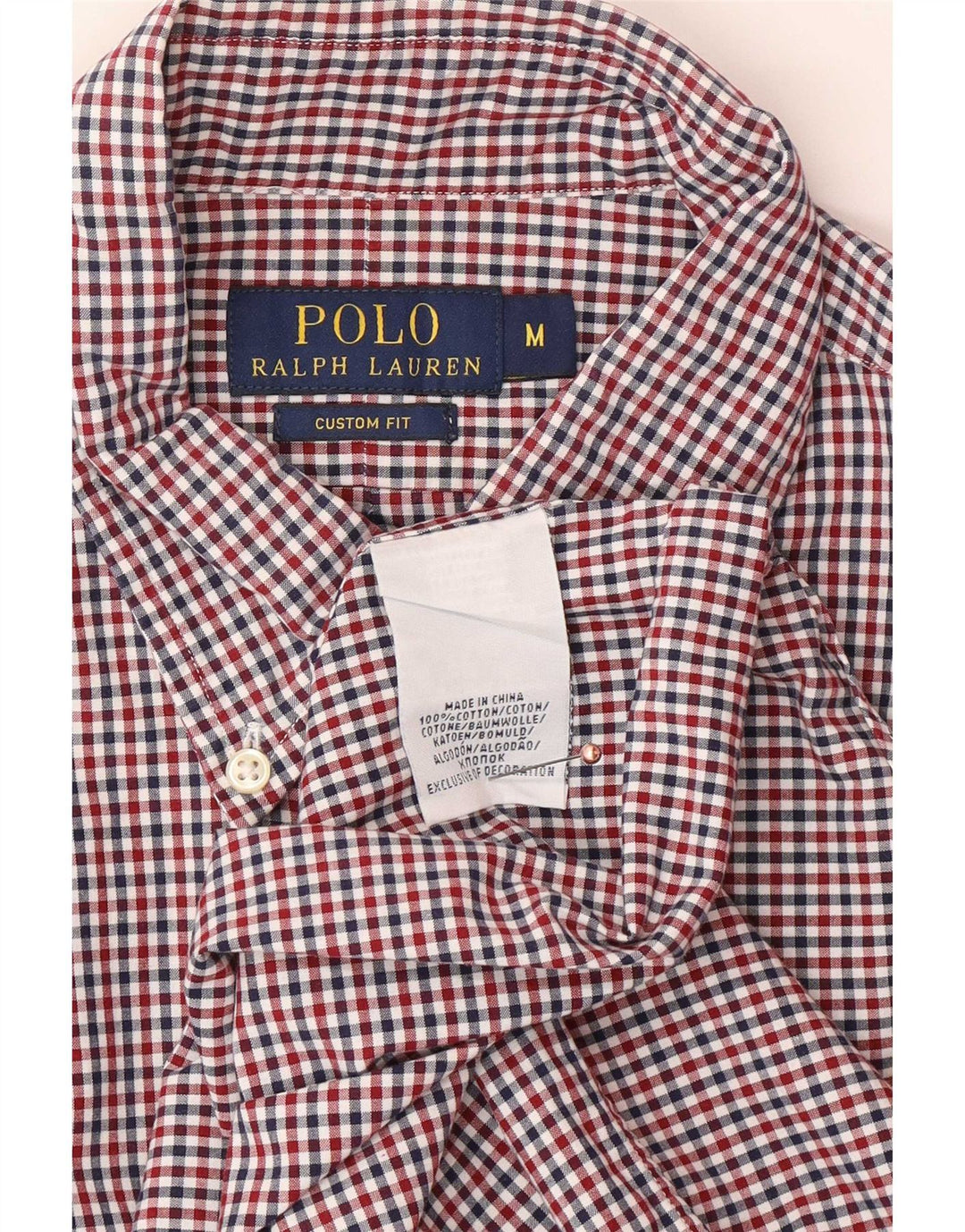 Polo Ralph Lauren Mens Custom Fit Shirt Medium Multicoloured Gingham Cotton