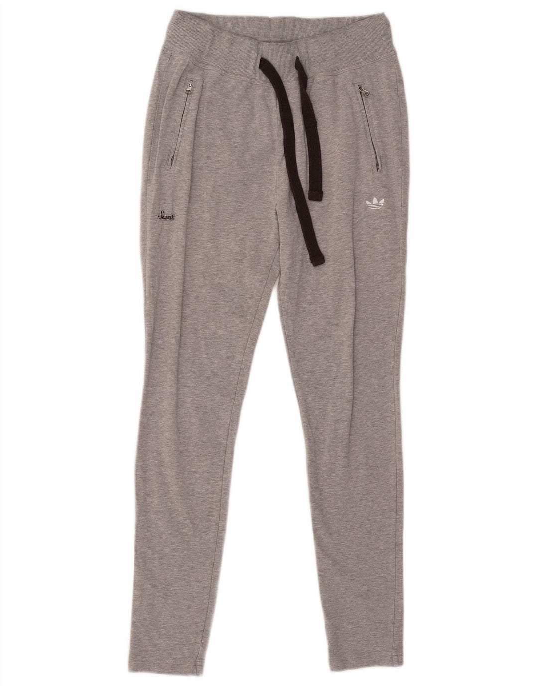 Adidas Womens Tracksuit Trousers UK 10 Small Grey Flecked