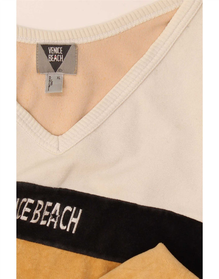Venice Beach Mens Graphic Top Long Sleeve XL Yellow Colourblock