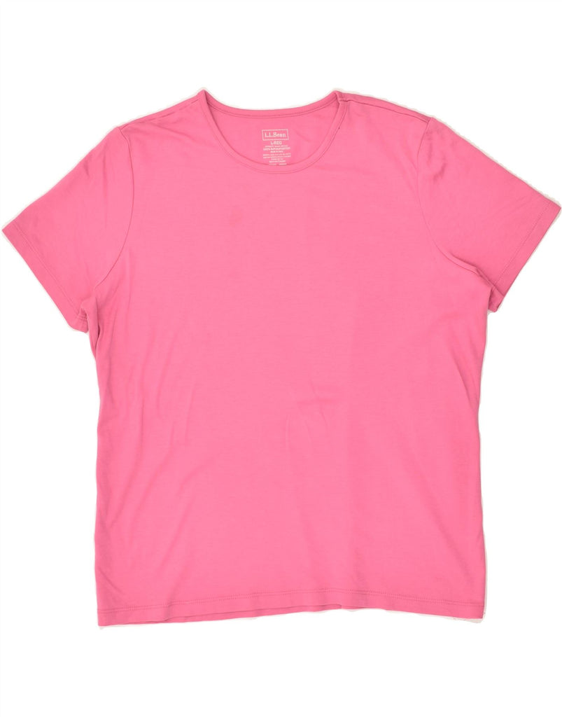 L.L.BEAN Womens T-Shirt Top UK 16 Large Pink Cotton | Vintage L.L.Bean | Thrift | Second-Hand L.L.Bean | Used Clothing | Messina Hembry 