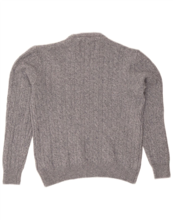 Jack Wills Womens Crew Neck Jumper Sweater UK 14 Medium Grey Flecked Wool