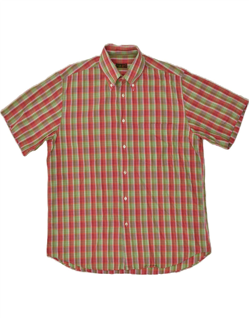 VINTAGE Mens Short Sleeve Shirt Large Red Check | Vintage Vintage | Thrift | Second-Hand Vintage | Used Clothing | Messina Hembry 