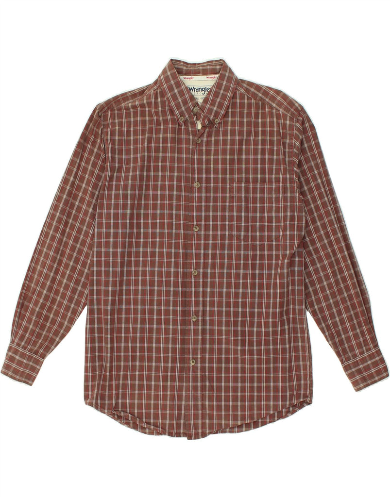 WRANGLER Mens Petit Shirt Small Brown Check Cotton | Vintage Wrangler | Thrift | Second-Hand Wrangler | Used Clothing | Messina Hembry 
