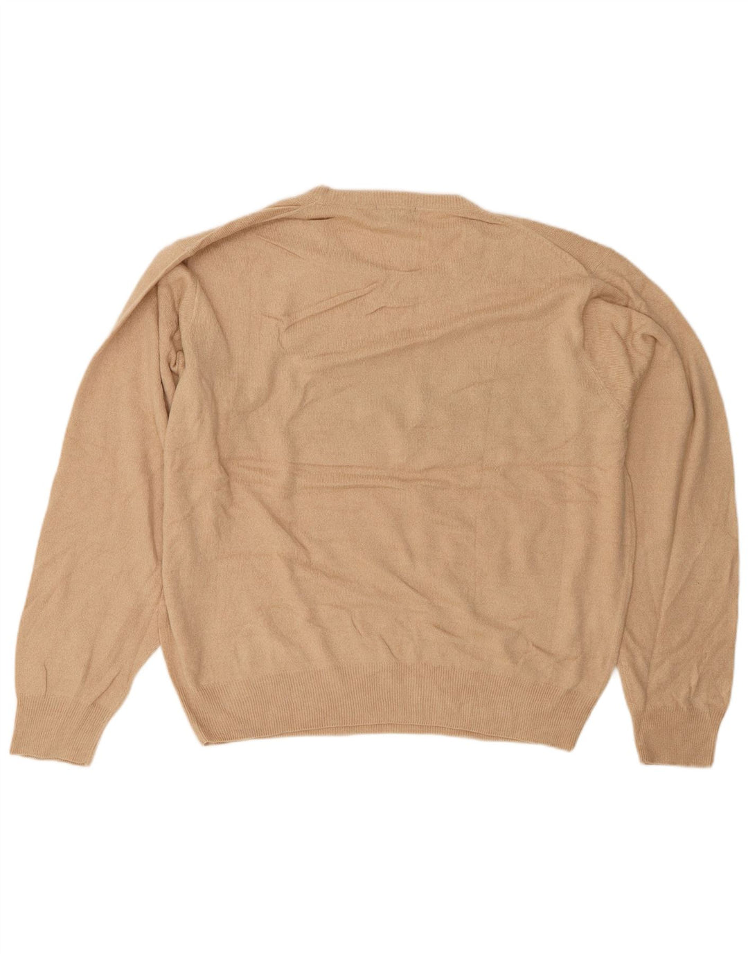 DOCKERS Mens Crew Neck Jumper Sweater XL Beige Striped Polyacrylic