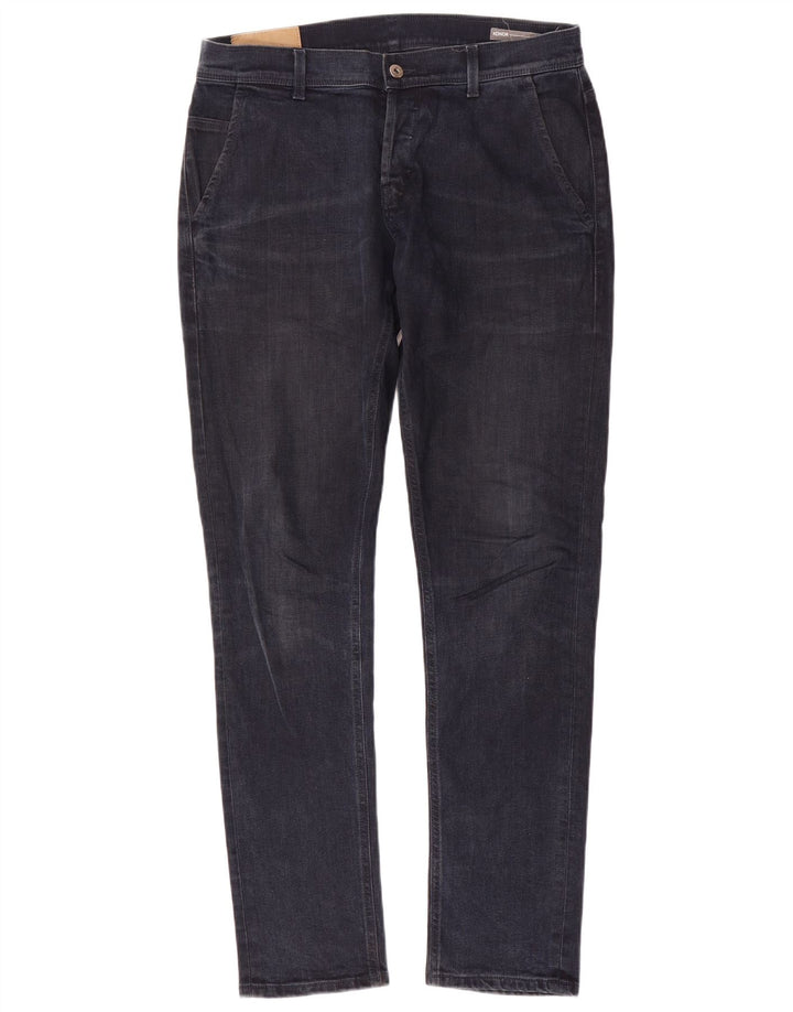 Dondup Mens Straight Jeans W33 L34 Navy Blue Cotton