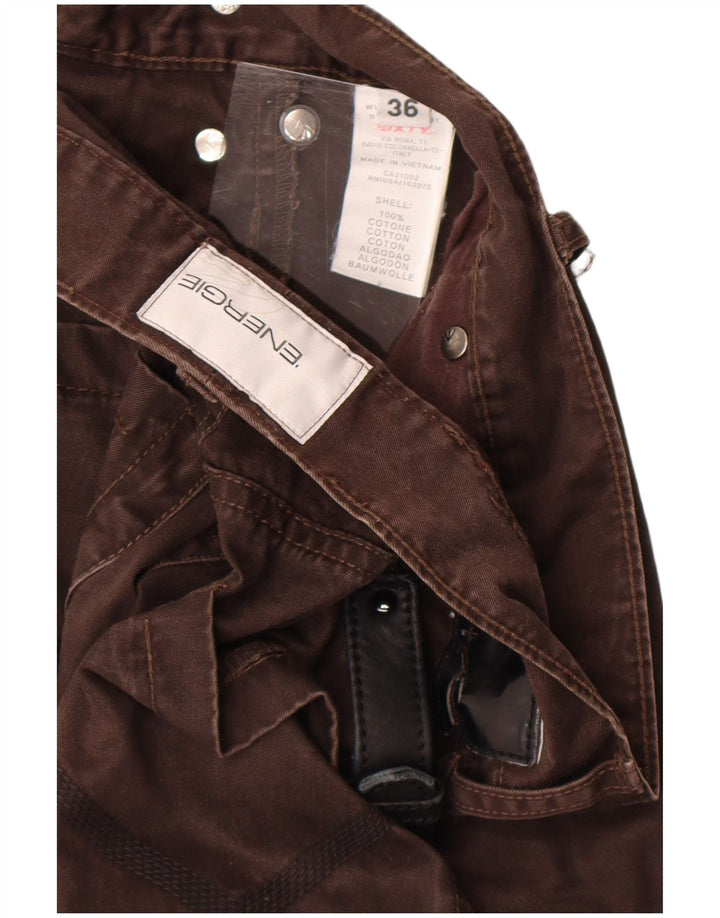 Energie Mens Straight Jeans W36 L34 Brown Cotton