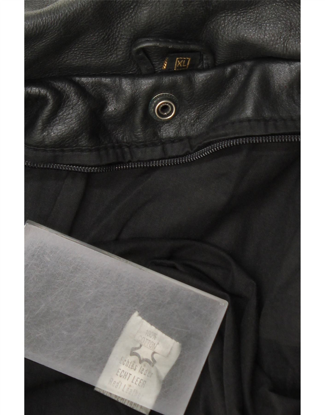 Vintage Mens Military Leather Jacket UK 42 XL Black Leather