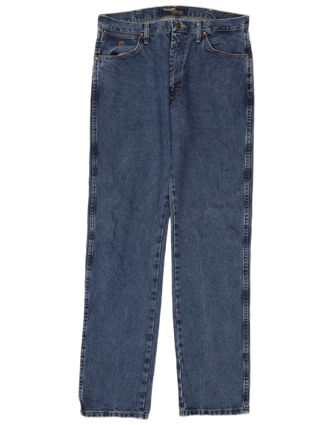 Wrangler Mens Straight Jeans W34 L36 Blue Cotton