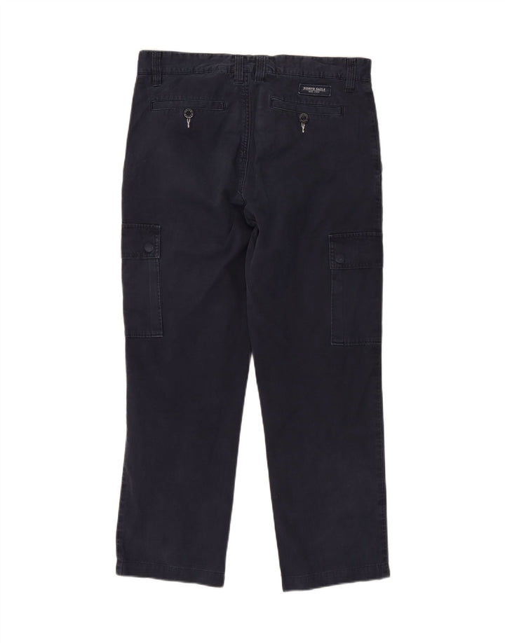 NORTH SAILS Mens Straight Cargo Trousers W33 L27 Navy Blue Cotton Vintage North Sails and Second-Hand North Sails from Messina Hembry 