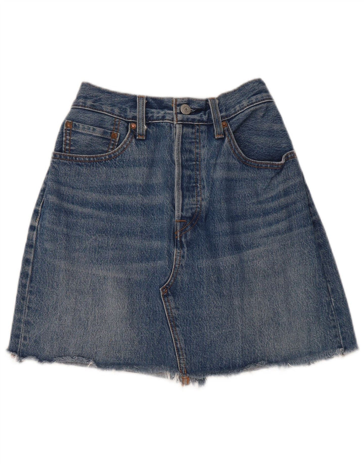 LEVI'S Womens Mini Denim Skirt W28 Medium  Blue