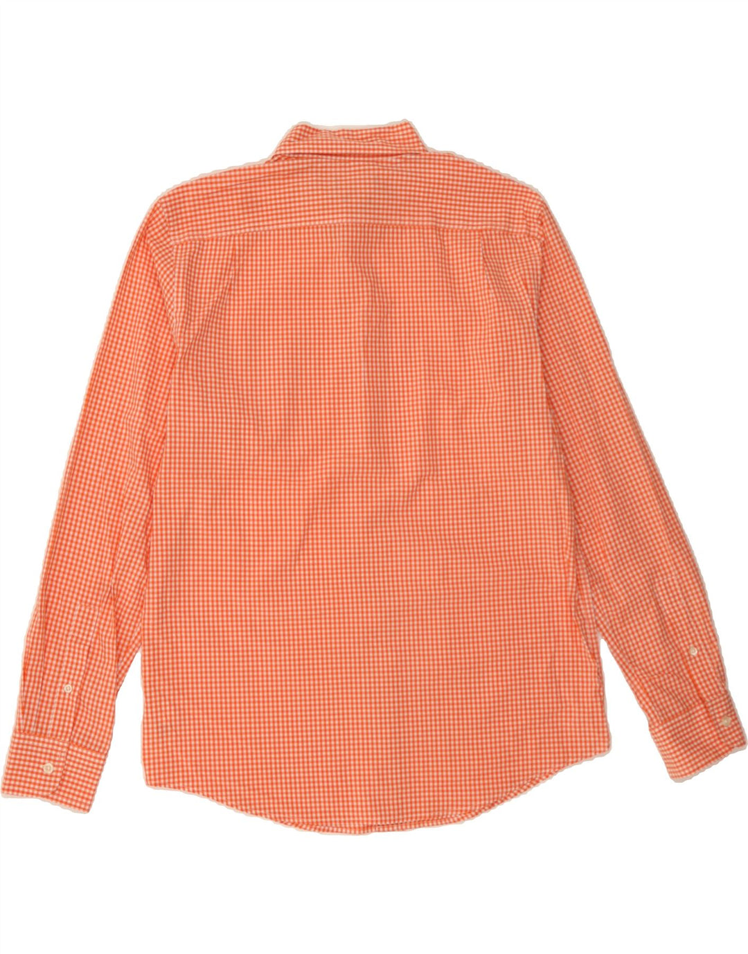CHAPS Mens Custom Fit Shirt Large Orange Gingham Cotton Vintage Chaps and Second-Hand Chaps from Messina Hembry 