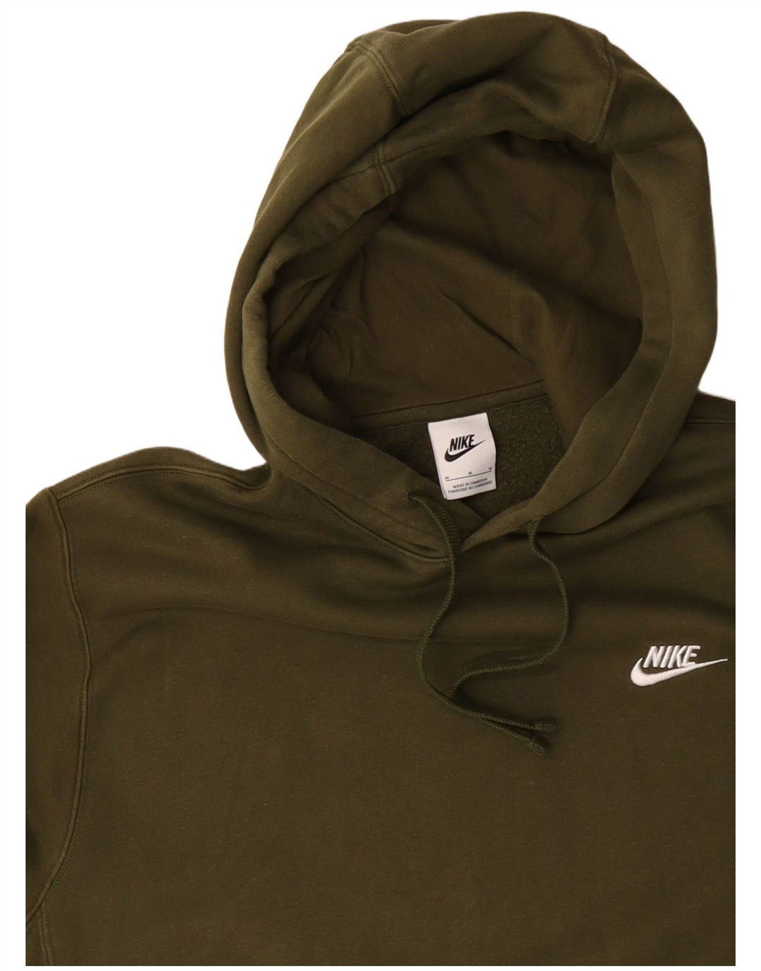 NIKE Mens Hoodie Jumper Medium Green Cotton