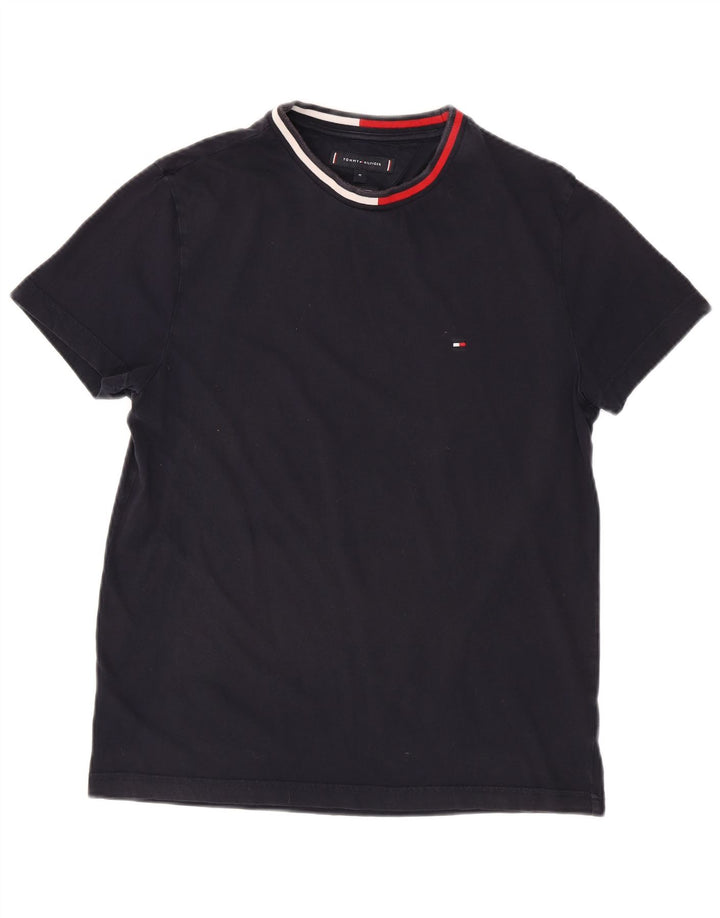 TOMMY HILFIGER Mens T-Shirt Top Medium Navy Blue Cotton
