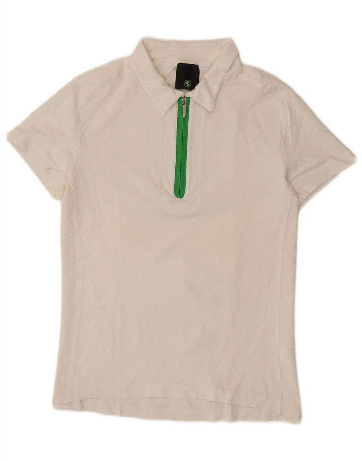 Vintage Mens Polo Shirt Medium White Cotton