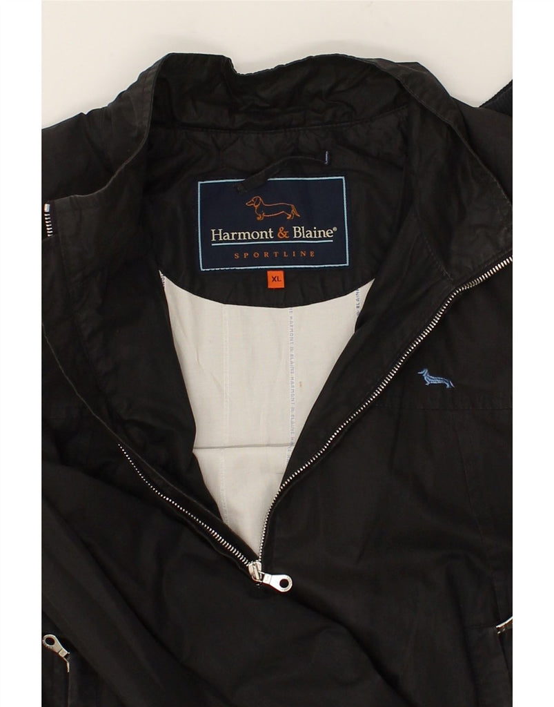 HARMONT & BLAINE Mens Bomber Jacket UK 42 XL Black Cotton | Vintage Harmont & Blaine | Thrift | Second-Hand Harmont & Blaine | Used Clothing | Messina Hembry 