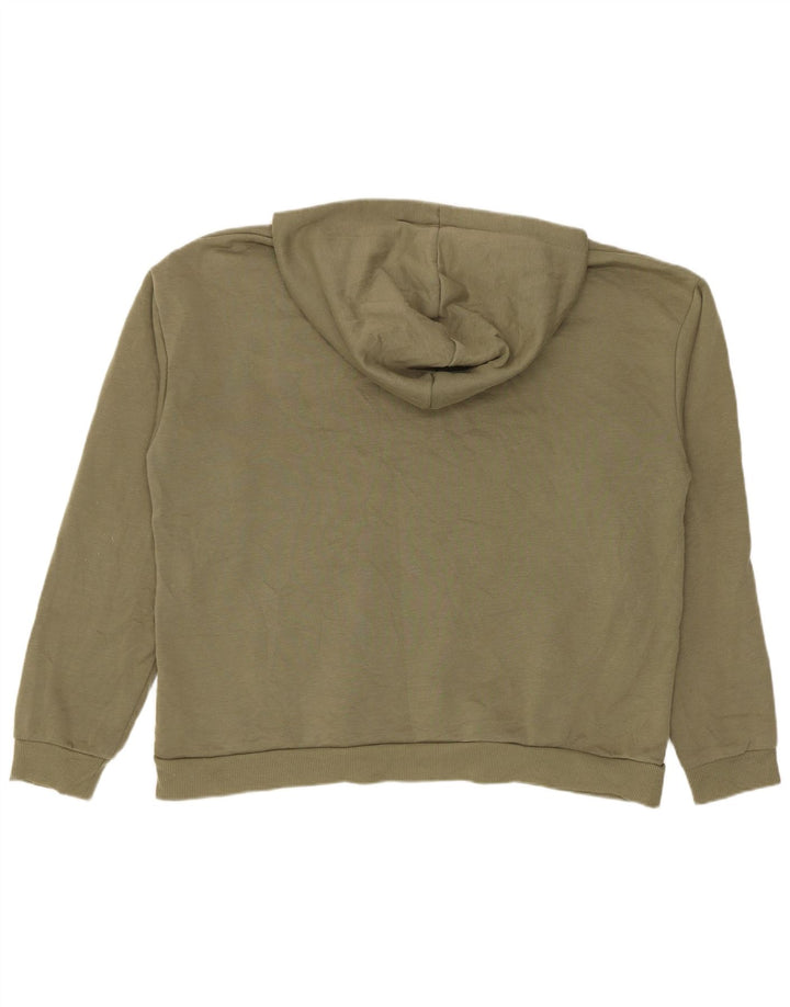 Fila Womens Oversized Hoodie Jumper UK 14 Medium Khaki Polyester