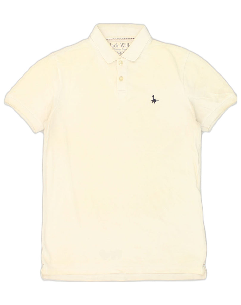 JACK WILLS Mens Polo Shirt Small Off White Cotton | Vintage Jack Wills | Thrift | Second-Hand Jack Wills | Used Clothing | Messina Hembry 