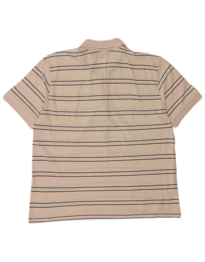 Kappa Mens Polo Shirt Large Pink Striped