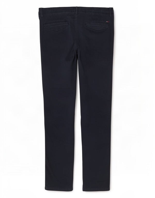 Tommy Hilfiger Mens Slim Chino Trousers W32 L32 Navy Blue Cotton
