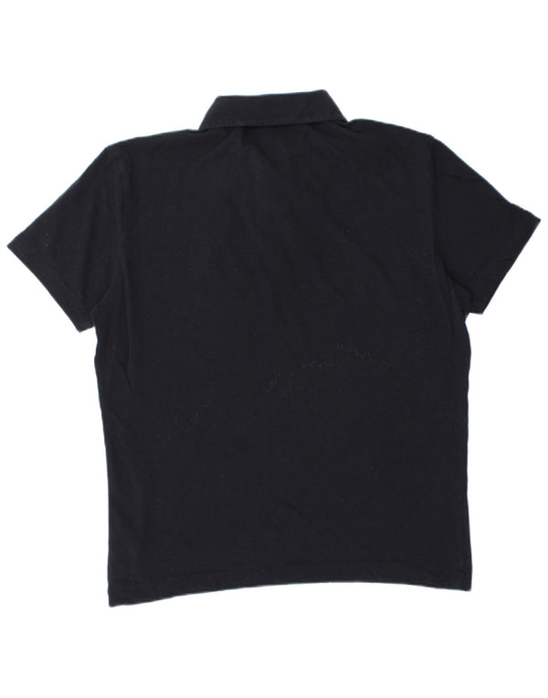 Massimo Dutti Mens Polo Shirt Medium Navy Blue Cotton