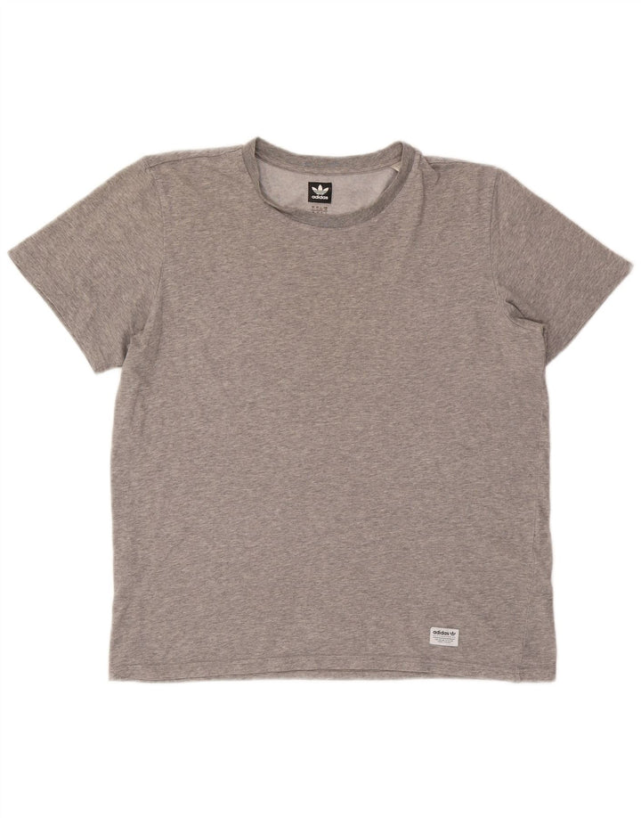 Adidas Mens T-Shirt Top Large Grey Flecked Cotton