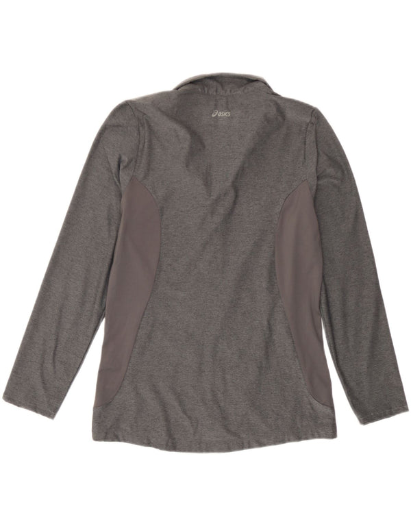 Asics Womens Tracksuit Top Jacket UK 10 Small Grey Flecked