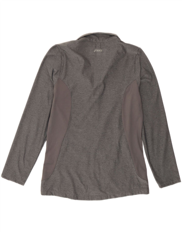 Asics Womens Tracksuit Top Jacket UK 10 Small Grey Flecked