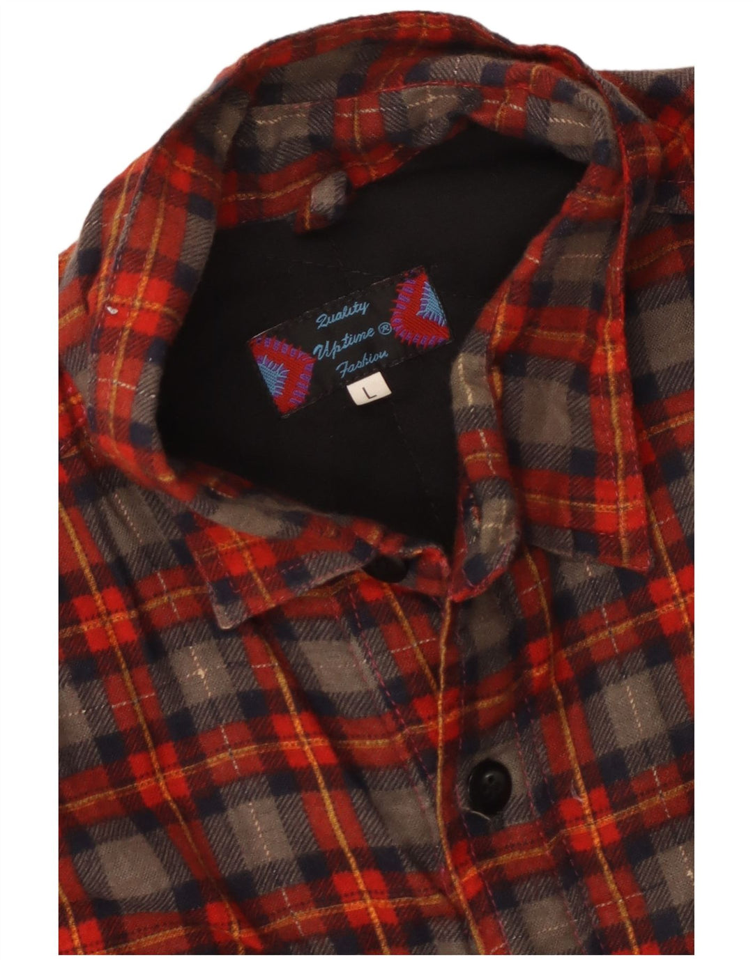 Vintage Mens Sleeveless Flannel Shirt Large Red Check