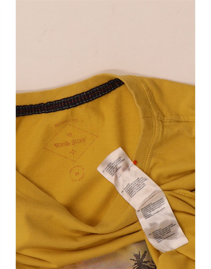 White Stuff Mens Graphic T-Shirt Top Medium Yellow Cotton