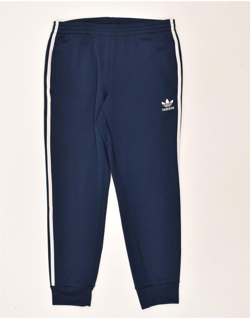 ADIDAS Mens Tracksuit Trousers Joggers Medium Navy Blue Polyester | Vintage Adidas | Thrift | Second-Hand Adidas | Used Clothing | Messina Hembry 