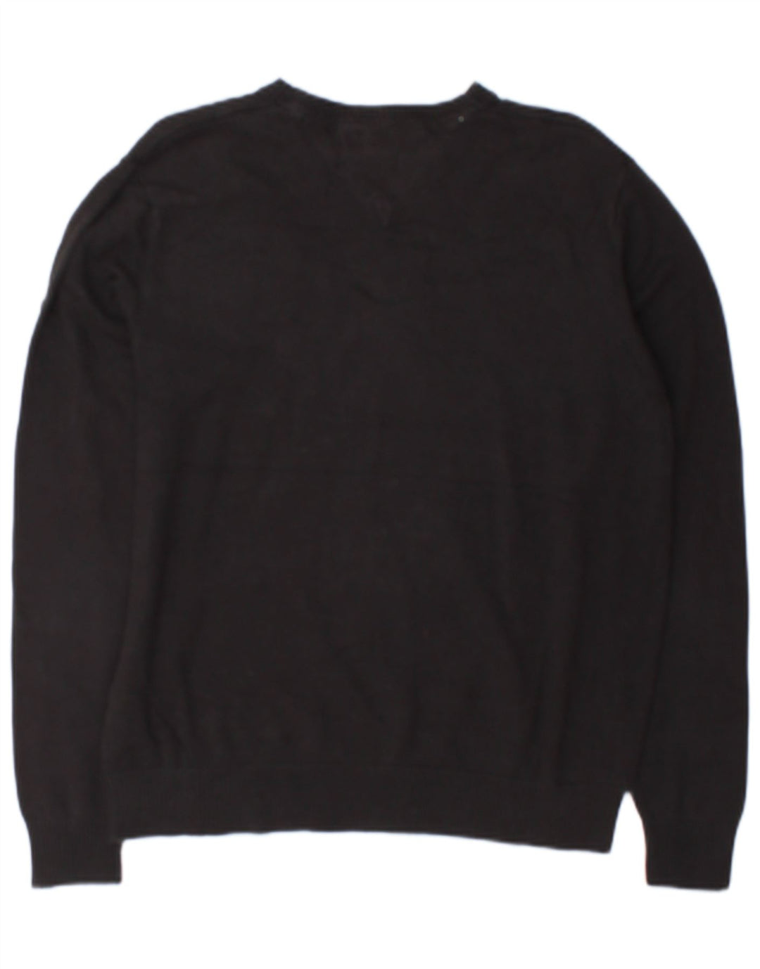 Tommy Hilfiger Mens V-Neck Jumper Sweater Small Grey Cotton