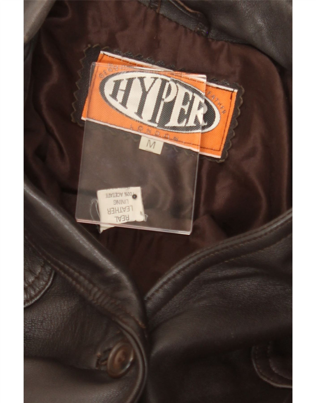 VINTAGE Womens 3 Button Leather Blazer Jacket UK 12 Medium Brown Leather Vintage Vintage and Second-Hand Vintage from Messina Hembry 