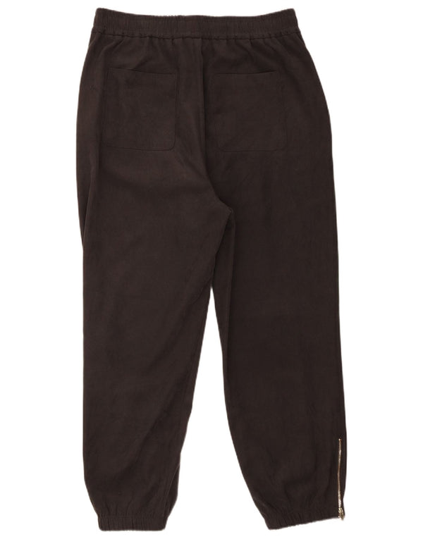 Zara Womens Crop Tracksuit Trousers Joggers UK 16 Large  Grey Polyester