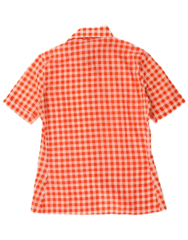 Vintage Womens Short Sleeve Shirt EU 40 Medium Red Gingham