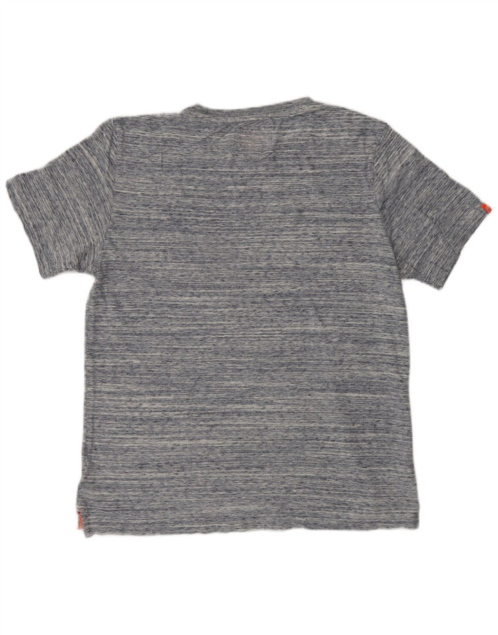 SUPERDRY Mens T-Shirt Top Medium Blue Flecked Cotton