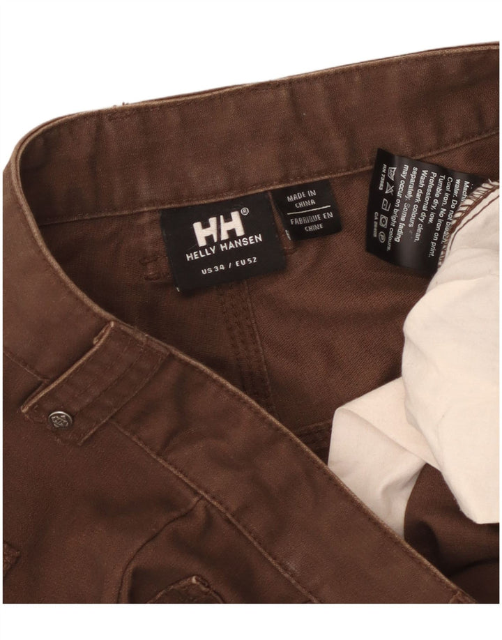 Helly Hansen Mens Straight Chino Trousers W34 L32 Brown Cotton