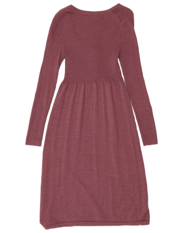 Boden Womens Long Sleeve Maxi Jumper Dress UK 12 Medium Purple Wool