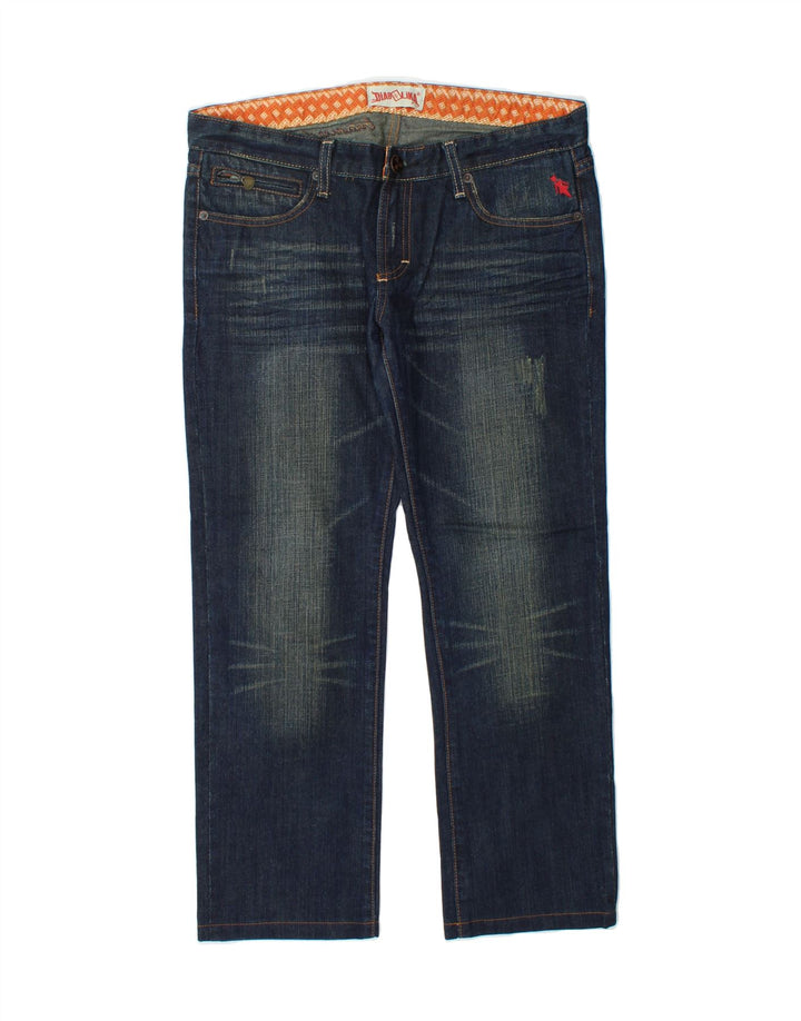 VINTAGE Womens Straight Jeans W32 L27 Blue Cotton Vintage Vintage and Second-Hand Vintage from Messina Hembry 