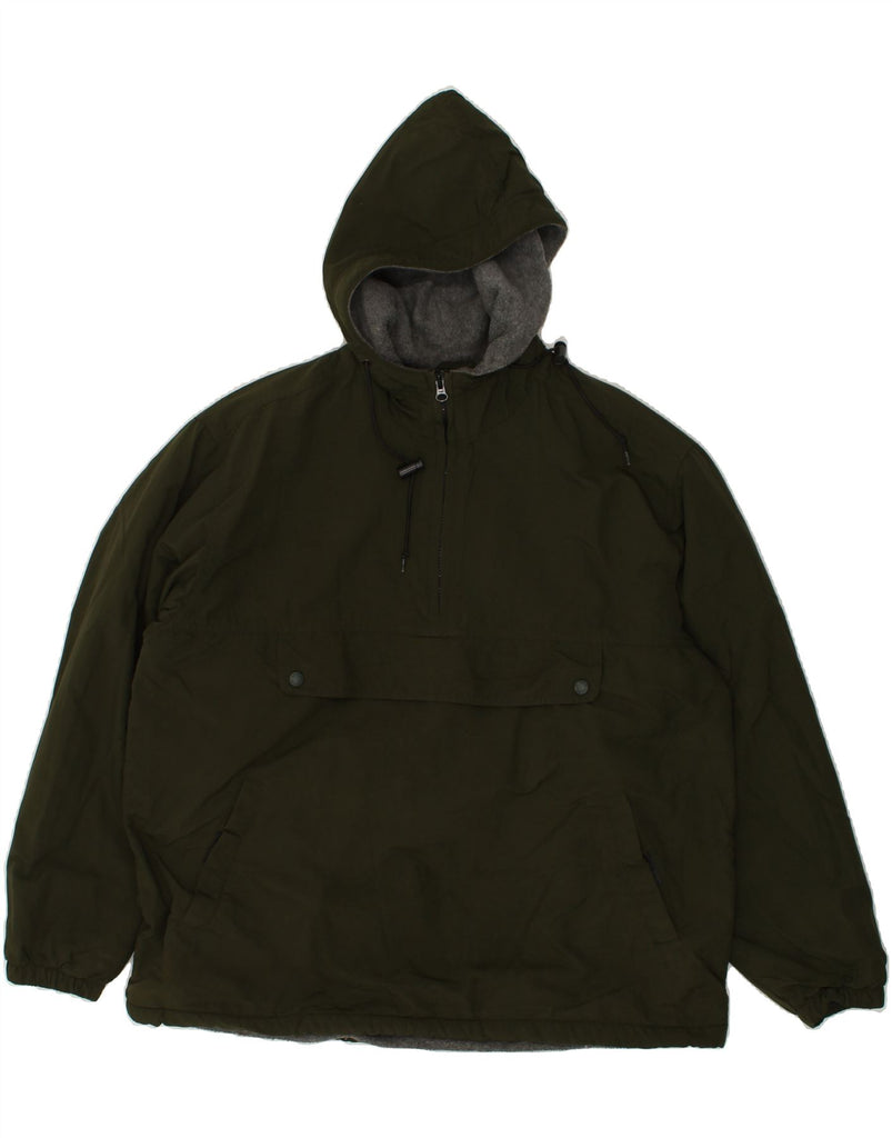 J. CREW Mens Hooded Anorak Jacket UK 38 Medium Khaki Nylon | Vintage J. Crew | Thrift | Second-Hand J. Crew | Used Clothing | Messina Hembry 