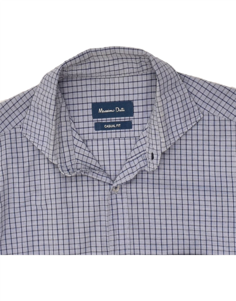 MASSIMO DUTTI Mens Casual Fit Shirt Medium Blue Check Cotton | Vintage Massimo Dutti | Thrift | Second-Hand Massimo Dutti | Used Clothing | Messina Hembry 