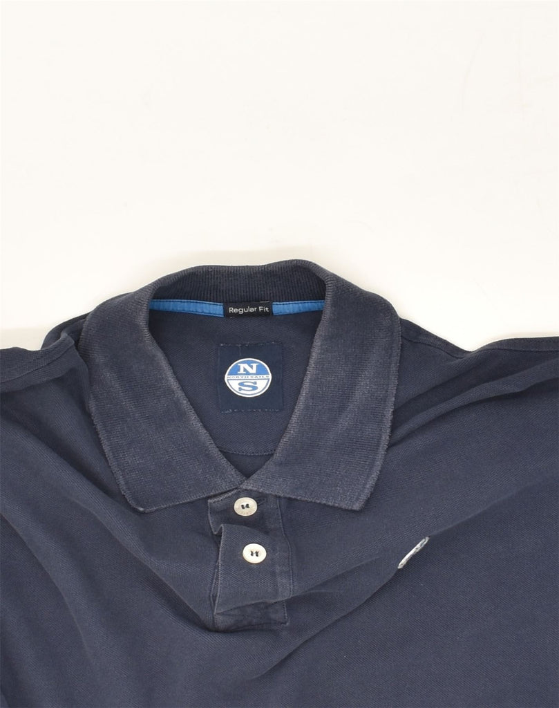 NORTH SAILS Womens Regular Fit Long Sleeve Polo Shirt UK 12 Medium Navy Blue | Vintage North Sails | Thrift | Second-Hand North Sails | Used Clothing | Messina Hembry 