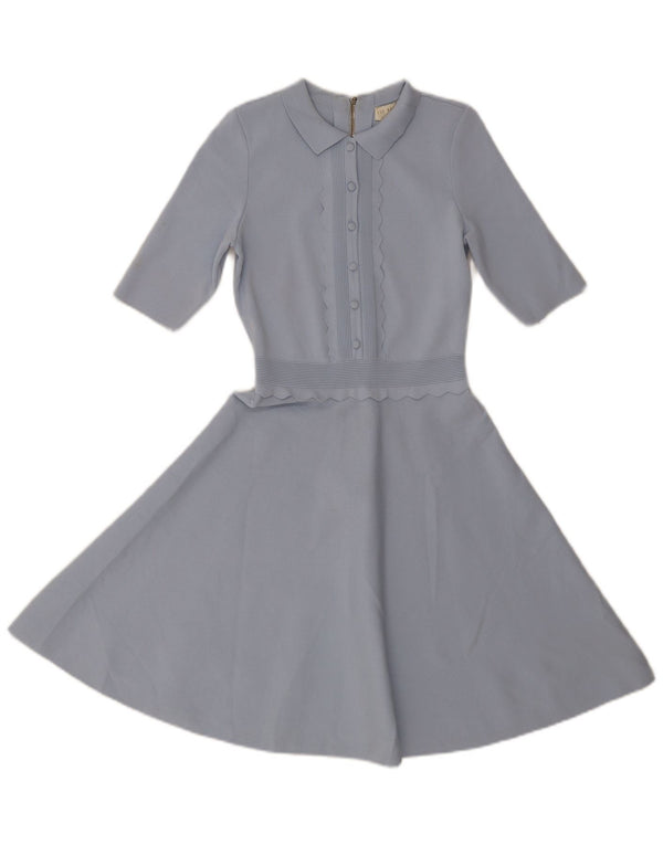 Ted Baker Womens 1/2 Sleeve Swing Dress Size 1 XS Blue Viscose