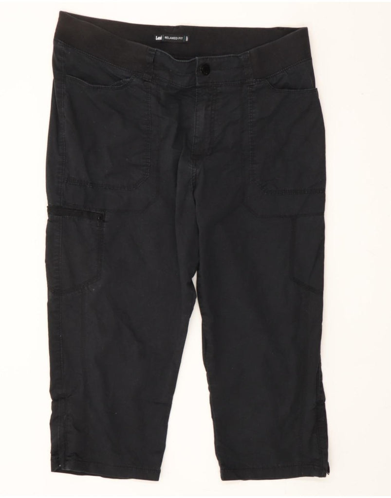 LEE Womens Relaxed Fit Cargo Capri Trousers US 14 XL W34 L20 Black Cotton Vintage Lee and Second-Hand Lee from Messina Hembry 