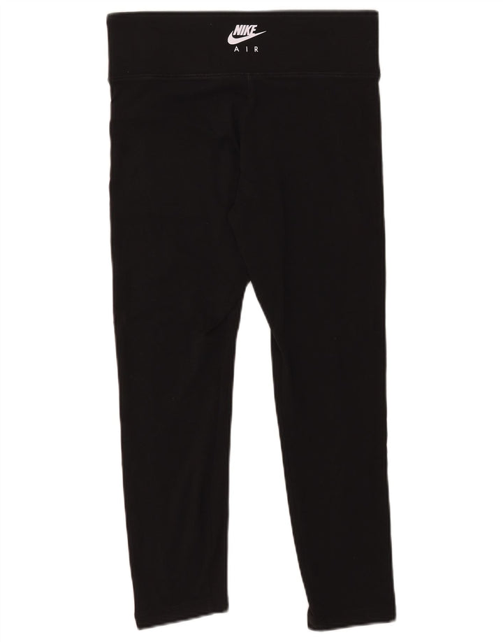 Nike Womens Graphic Crop Leggings UK 14 Medium Black Cotton