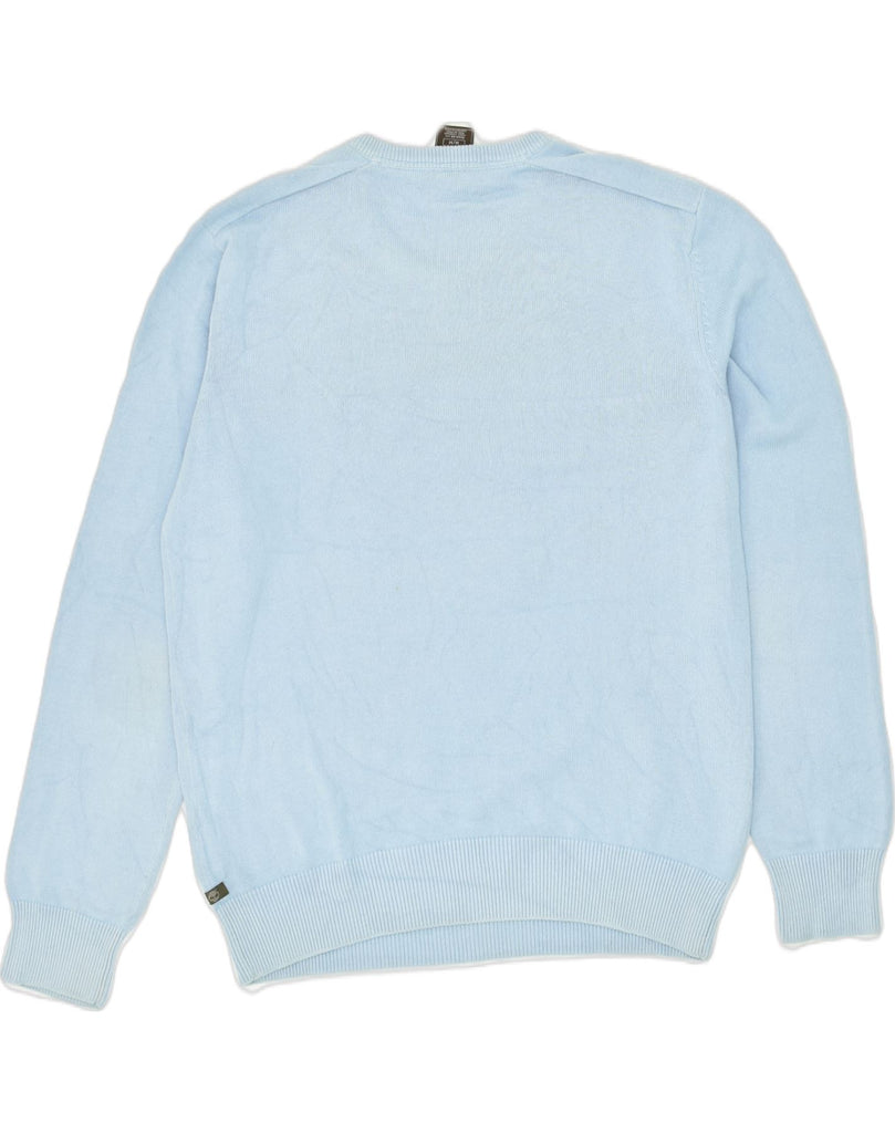 TIMBERLAND Mens Regular Fit V-Neck Jumper Sweater Medium Blue Cotton | Vintage Timberland | Thrift | Second-Hand Timberland | Used Clothing | Messina Hembry 