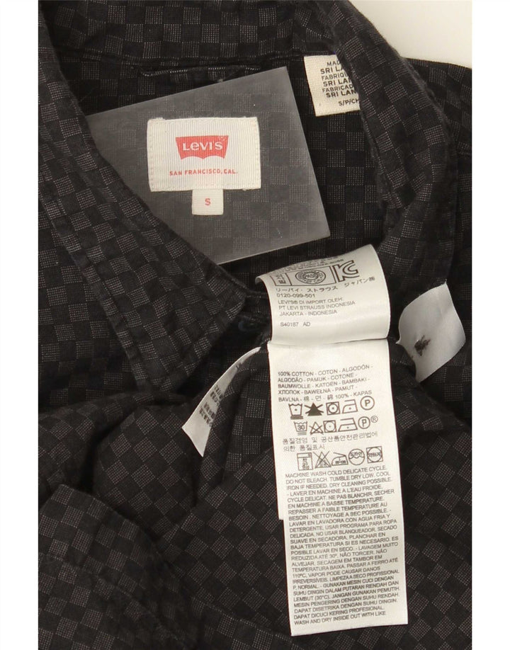 Levi's Mens Shirt Small Black Geometric Cotton