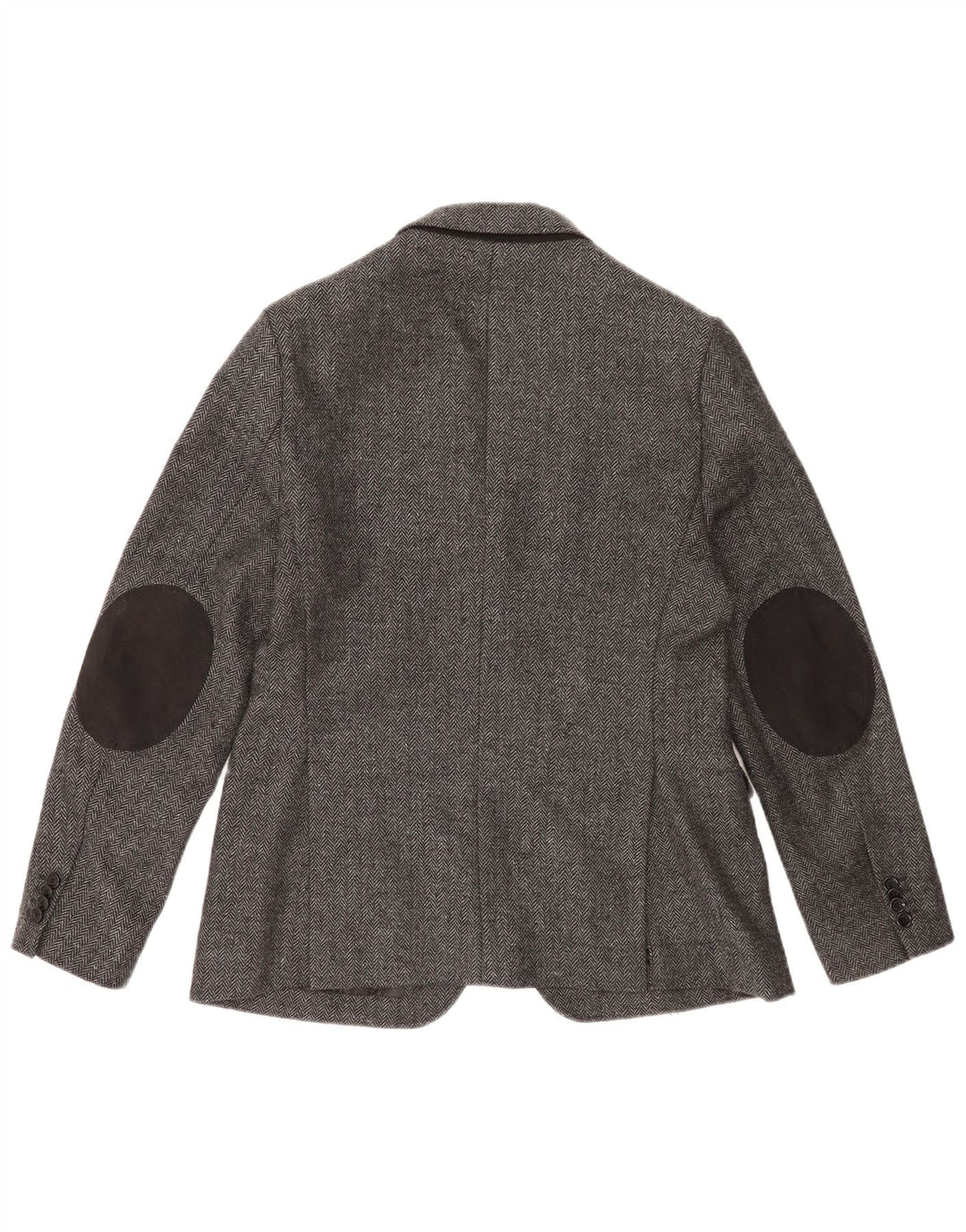 Zara Mens 2 Button Blazer Jacket EU 52 Large Grey Herringbone