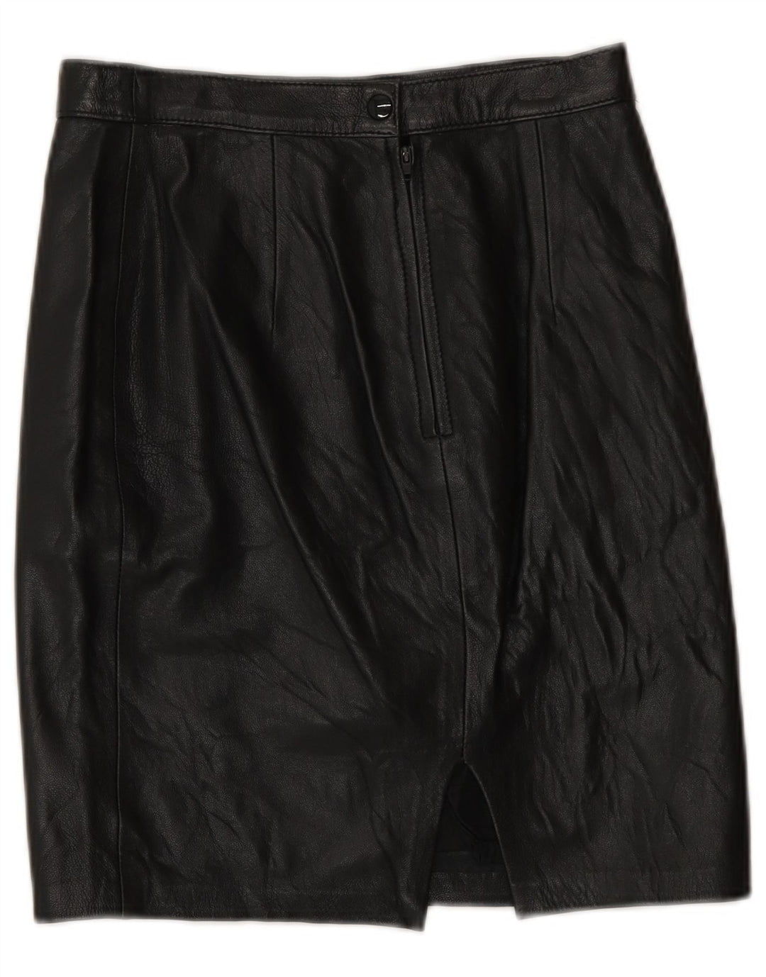 Vintage Womens Leather Skirt IT 42 Medium W26 Black