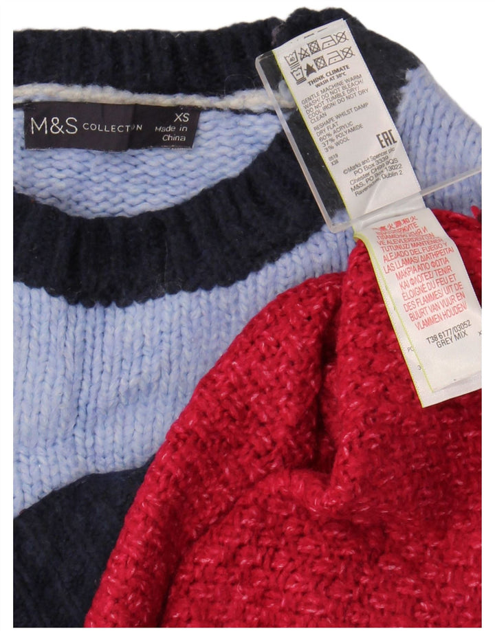 Marks & Spencer Womens Boat Neck Jumper Sweater UK 6 XS Multicoloured