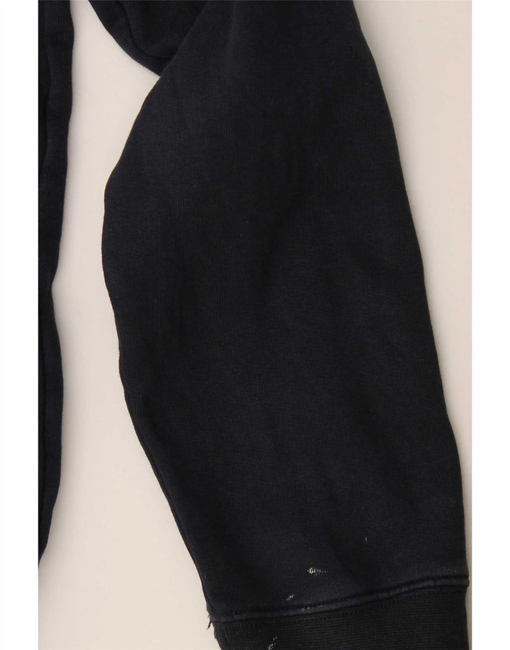 Marks & Spencer Mens Zip Neck Sweatshirt Jumper XL Navy Blue Cotton